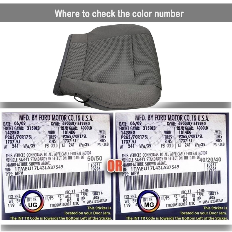 Prefer Warehouse Driver Bottom Cloth Seat Cover Compatible with 2015-2020