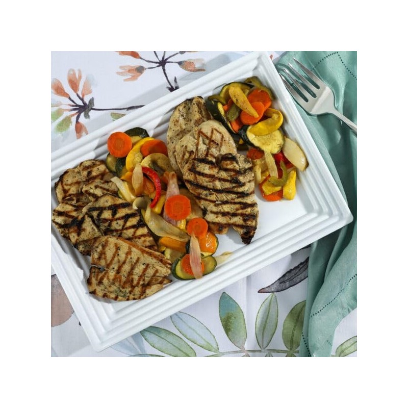 Blue Sky Leveled White Plastic Rectangle Tray | 9x13 Inches