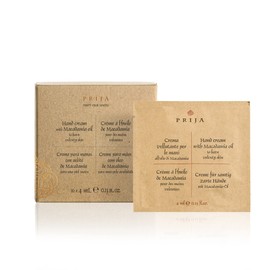 Prija Hand Cream Sachet Gift Pack with Macadamia Oil, Deeply Hydrating and Emollient Hand Moisturiser in Individual Sachets, Premium Travel Hand Care 10 x 4ml