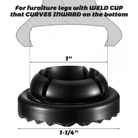 Mifoci 24 Pcs 1" Specialty Wrought Iron Chair Cup Glide Outdoor Chair Leg Protectors Plastic Chairs Leg Caps for Specialty Chairs, Floor Protectors