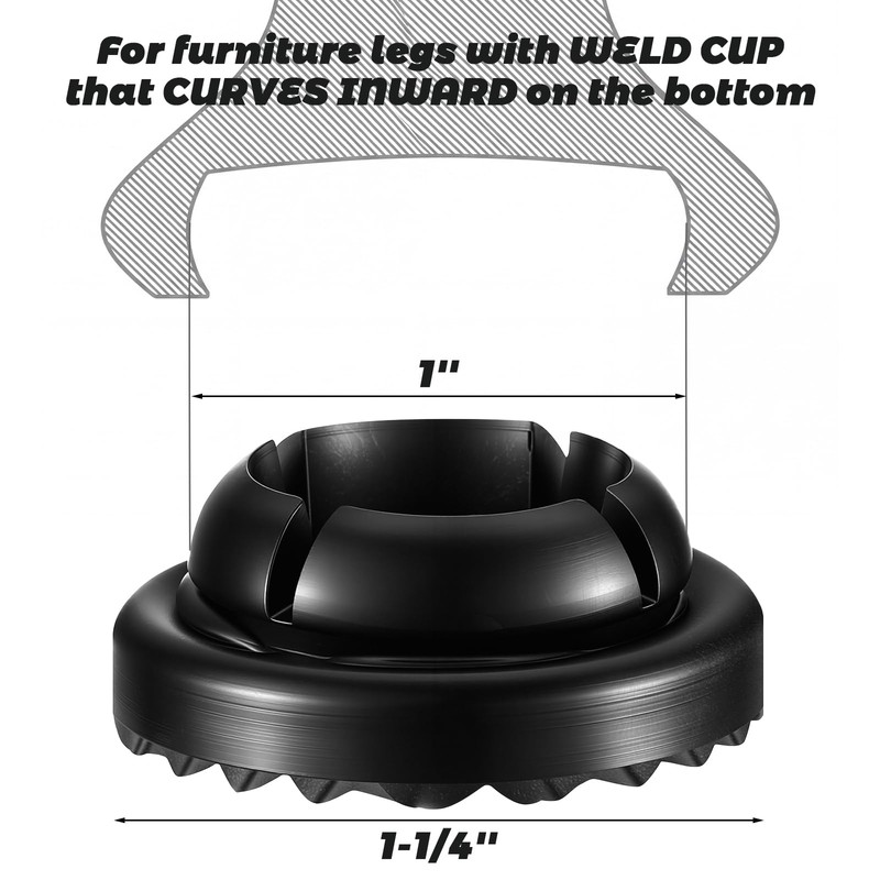 Mifoci 24 Pcs 1" Specialty Wrought Iron Chair Cup Glide