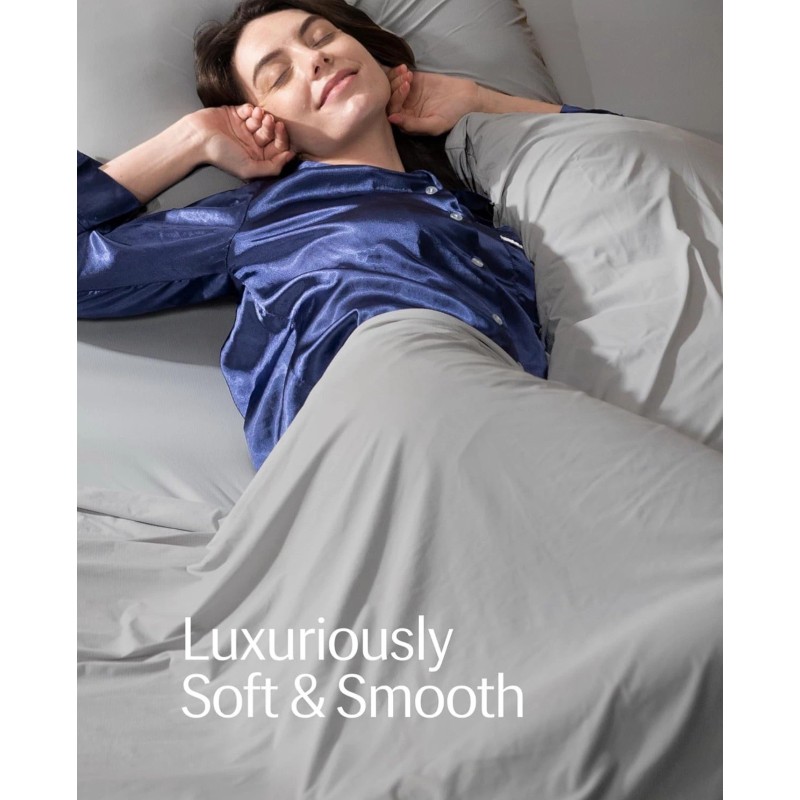 Rest Evercool Flat Sheet Gray King/Cali King Open Box Discounted