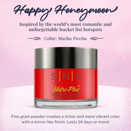 SNS Nail Dip Powder, Gelous Color Dipping Powder - Machu Picchu (Red) - Long-Lasting Dip Nail Color Dip Nail Color Lasts 14 Days - Low Odor & No UV Lamp Needed - 1.5 Oz