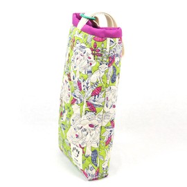Shoe Bag, Small, Forest Treats Lime, Shoe Case, Gusset, Quilted, Insert, For Going To Kindergarten, School, Elementary School, Made in Japan