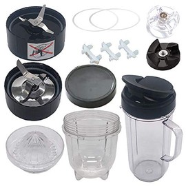 Replacement Juicer parts 14 in1 set inculde ice crusher blade cross blade with 16oz/22oz cup inculde cup seal lid,Compatible with Magic Bullet Blender Juicer Mixer MB 1001 /MB 1001B