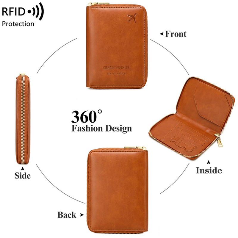 KARRESLY Passport Holder Covers Case with Safe Zipper Closure, RFID