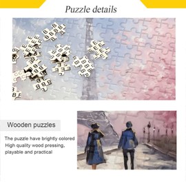 Kigai Eiffel Tower Painting 500 Pieces Jigsaw Puzzle for Kids Teens Adults Family 20.5 x 14.9in