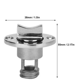 316 Stainless Steel Oval Shaped Drain Plug Boat Fits 1'' Hole, Thread for 3/4''