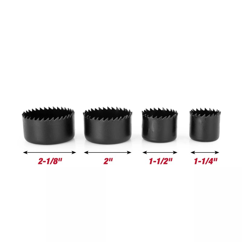 HYPER Tough 5 Pc Hole Saw Set 3/8" Arbor Carbon