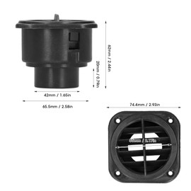 Rotating Air Outlet, Universal AC Ventilation Outlet, Car Hot Air Outlet Ventilation Grille, ABS Plastic Auxiliary Heater Vent Opening for Diesel Heaters and Air Conditioners (42 mm)