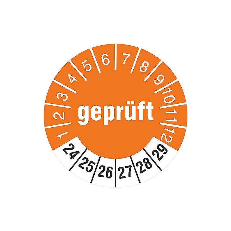 200 test labels with imprint, tested 30 mm, 2024-2029 test