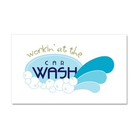 CafePress Working at THR Car Wash Car Magnet 20 X 12 Magnet, 20"x 12" Magnetic Door Display