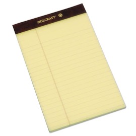 AbilityOne - Pad, Writing Paper, Top Bound, Legal Rule, Canary, 5" x 8" 7530-01-356-6726: Dozen, 12 Item(s)