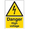 V Safety Danger High Voltage Warning Sign - 200mm x
