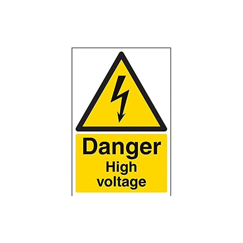 V Safety Danger High Voltage Warning Sign - 200mm x