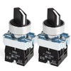 Momentary Selector Switch 22mm 2NO XB2-20X/33 APIELE Pack of 2(3