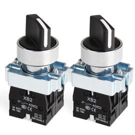 Momentary Selector Switch 22mm 2NO XB2-20X/33 APIELE Pack of 2(3 Position Momentary)