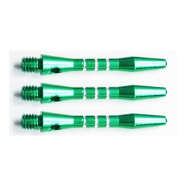 THOR-DARTS Unisex - Adult S_alu_green35_3stripes_3 Dart Shafts Green Short 1 Set