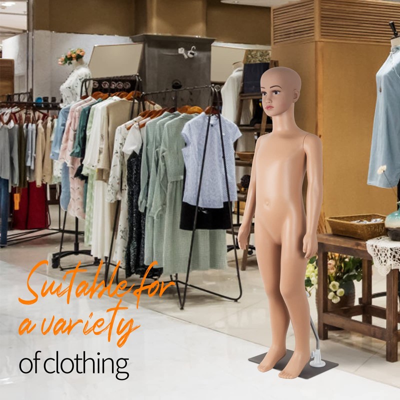 Child Mannequin Full Body Realistic Adjustable Detachable Manikin Display Head