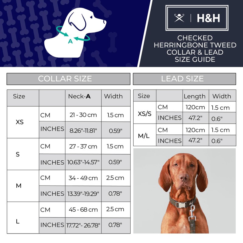 HUGO & HUDSON x HACKETT Tweed Dog Collar with Adjustable