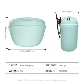 Bongpuda 2 Pcs Silicone Dog Treat Pouch,Portable Dog Training Pouch for Treats with Magnetic Closure and Clip,Snacks and Treats to Take Along With Your Dog When Walking(Sky Blue + Light Green)