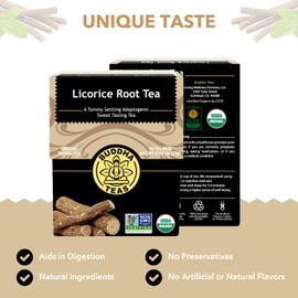 Buddha Teas - Organic Licorice Root Tea - Herbal Tea - For Health & Wellbeing - Immune Health & Digestion Support - Clean Ingredients - Caffeine Free - OU Kosher - 18 Tea Bags (Pack of 1)