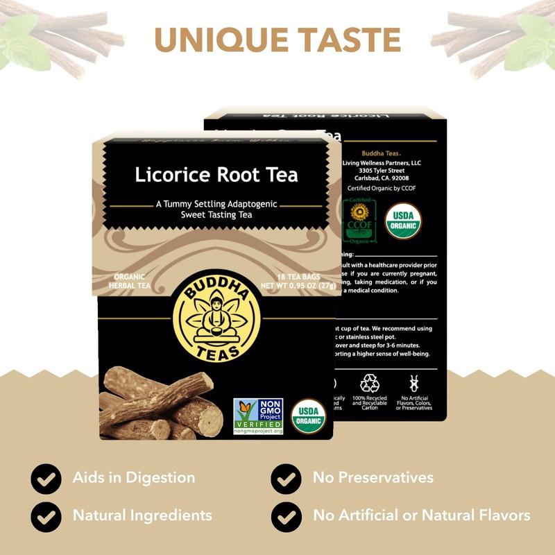 Buddha Teas - Organic Licorice Root Tea - Herbal Tea