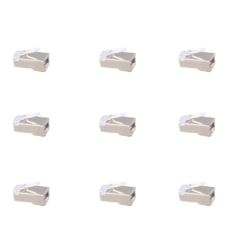 100Pcs CAT6 RJ45 Metal Shielded Connector Safe Reliable Net Shielded