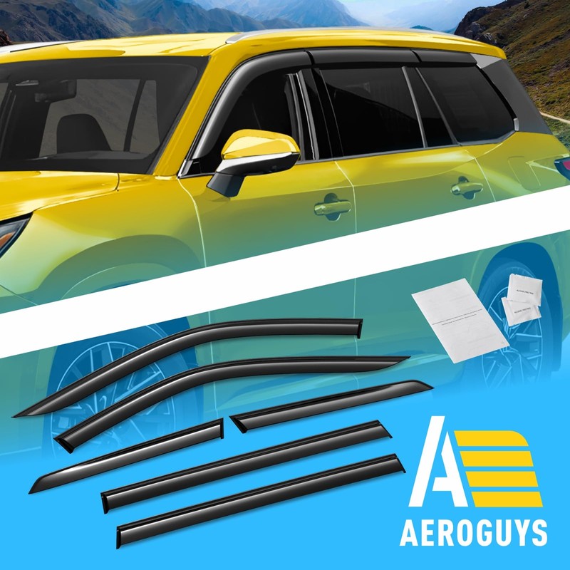 Extra Durable Window Deflectors Tape-On Window Visors Rain Guards Fit