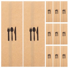Cabilock Pack of 100 Kraft Paper Cutlery Holders for Celebrations Cutlery Cases Paper Utensil Holder for Weddings and Events Hygienic and Practical for Restaurants and Festivals