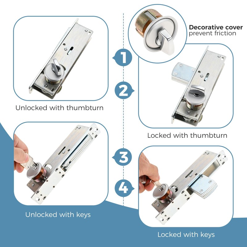 MOOTVGOO Storefront Door Mortise Lock, Commercial Door Locks, Swing Deadbolt