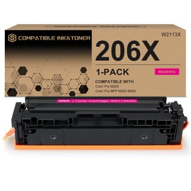 206X Toner Cartridges Magenta Compatible Replacement Works with HP Color Pro MFP M283fdw M283cdw, Pro M255dw M255nw, MFP M282nw M283 M282 M255 Printer | W2113X, 1 Pack