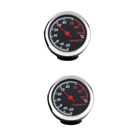 ULTECHNOVO 2pcs Automobile Mechanical Clock Thermometer Hygrometer Easy to Install Dashboard Decoration for Cars Accurate Measurement Night Visibility