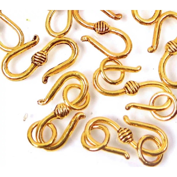 Unbranded 45pcs / 15 sets Golden Pewter S Hook Clasp