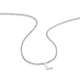 AKA Gioielli® - Letter chain of the alphabet A-Z in sterling silver 925, pendant with small initials, Sterling Silver