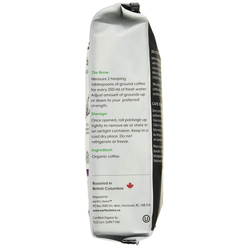 Earth's Choice, Organic Coffee, Dark Whole Bean, 340g