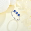 925 Sterling Silver Blue Sapphire Cz 3 Stone Trilogy Promise