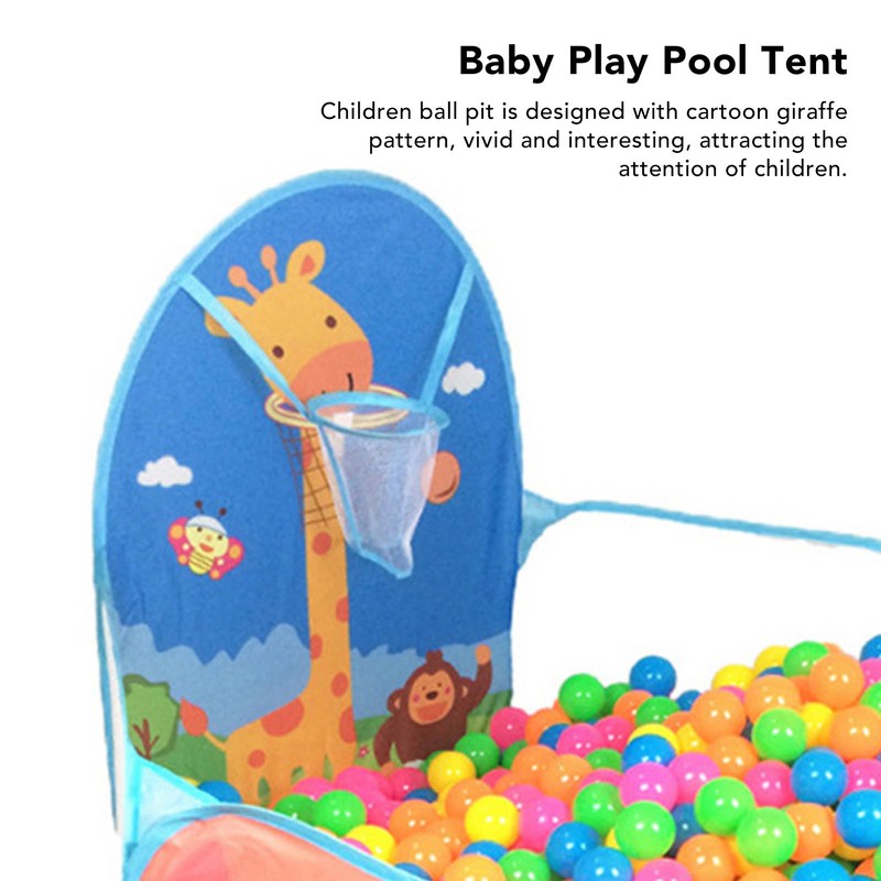 Kids Ball Pit Folding Cartoon Giraffe Baby Play Pool Tent