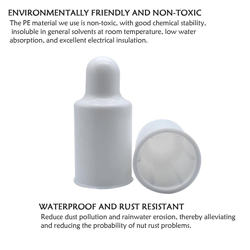 20 Pcs Nut Bolt Covers, White Plastic M14 Bolt Dome