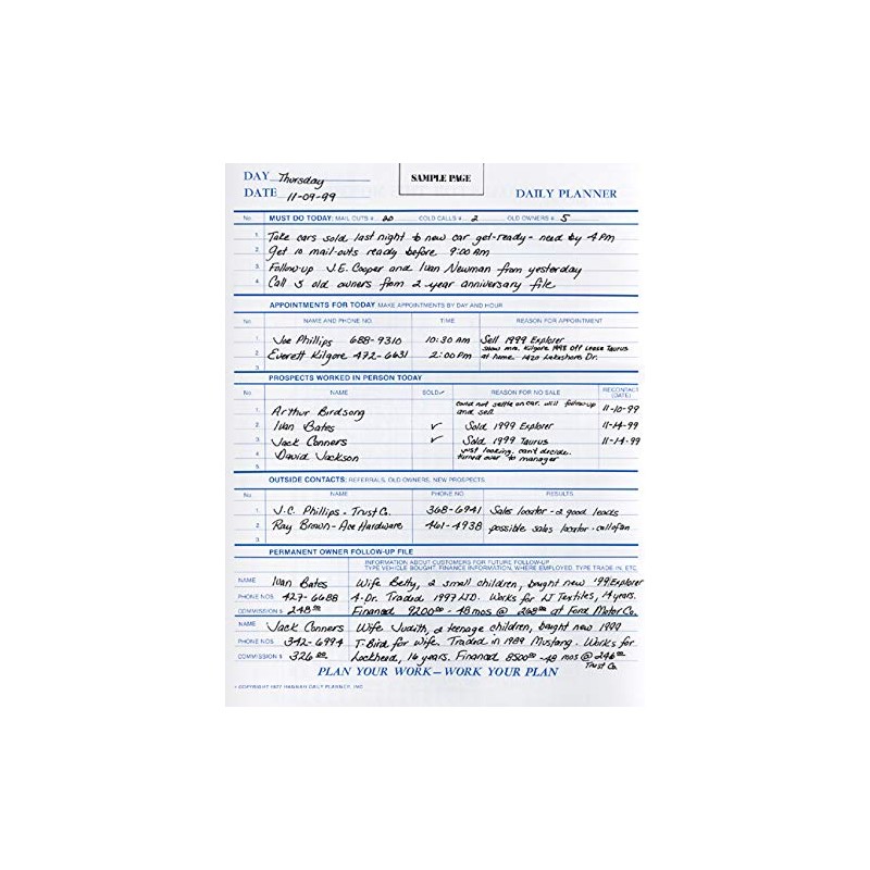 Hannah Daily Sales Planner, Blue, Spiral Bound, 8.5 x 11
