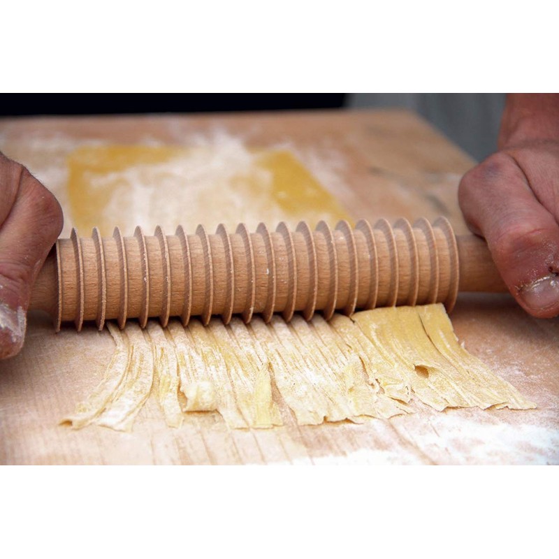 Eppicotispai Beechwood Pappardelle Cutter Rolling Pin