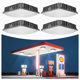 70W LED Canopy Light 4Pack, Selectable Wattage 30/45/60/70W, 3CCT 4000/5000/6500K, LED Canopy Lights Outdoor, Commerical Gas Station Light for Garage Carport, 0-10V Dim 100-277VAC, ETL Listed