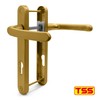 TSS Gold UPVC Door Handle Pair Set, Sprung, 92mm PZ