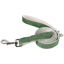DOGWONG Cotton Hemp Dog Collar, Heavy-Duty Green Dog Collar Durable Soft Natural Fabric Pet Dog Collar Cute Wedding Puppy Necklace for Small Medium Large Dog