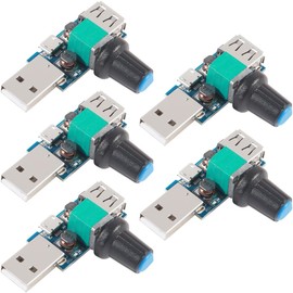 Youmile 5pcs USB Fan Speed Controller DC 5V Mini USB Fan Stepless Controller DC 4-12V to 2.5-8V 5W USB Input Micro Input with Switch Function Regulator Speed Controller