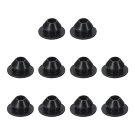 uxcell 10pcs Hole Plug 1/4 Inch (7mm) Button Plugs Fit for 6mm Hole, Snap in Locking Hole Tube Plug Silicone Tube Waterproof Plug Tube Plug, Black
