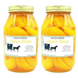 Amish Made Canned Fruit (Old Fashioned Peach Sliced (2-32 oz. Jars))