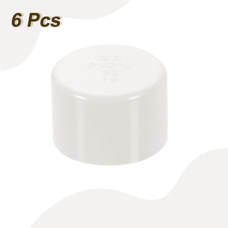 sourcing map 4Pcs PVC Pipe End Cap Fitting, 1.3" Furniture
