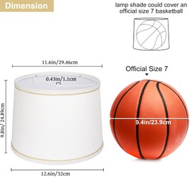 Lampshades Set of 2 for Table Lamps, Floor Lamps, Fabric White Lamp Shades 11.6" Top x 12.6" Bottom x 9.8" High, Drum Lampshades(Spider Fitter), Medium Lamp Shades Replacement, Easy Assembly Required