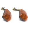 Motorcycle 21 W Indicator Pair Black with Yellow Lenses
